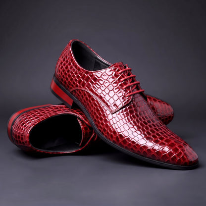 Draco Croc-Embossed Oxfords