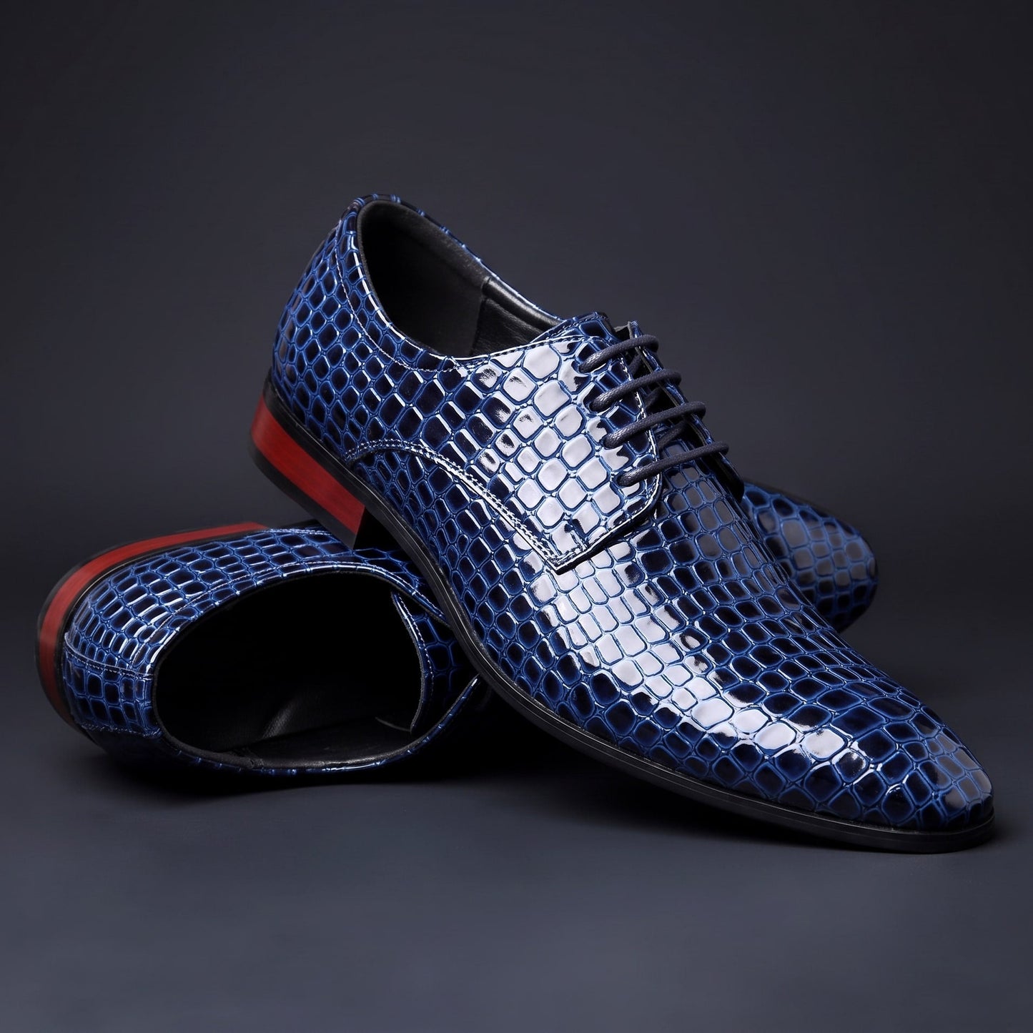 Draco Croc-Embossed Oxfords
