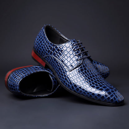 Draco Croc-Embossed Oxfords