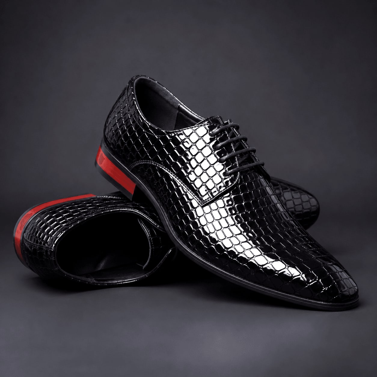 Draco Croc-Embossed Oxfords