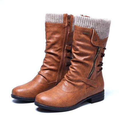 Cassara Knit-Cuff Boots