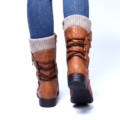 Cassara Knit-Cuff Boots