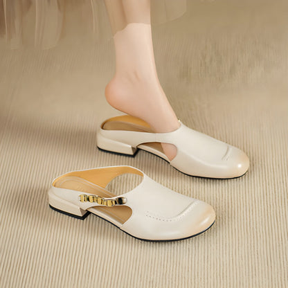 Sorbet Gold-Link Block Slingback