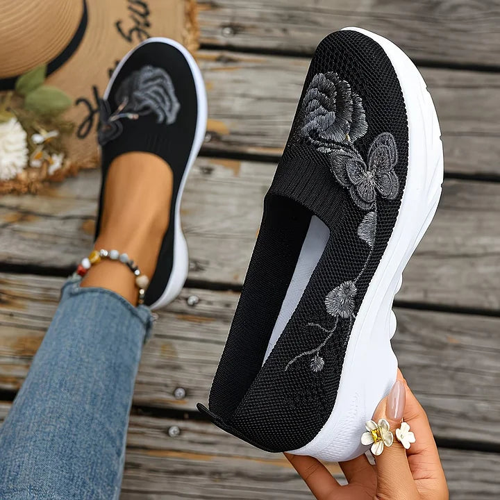 Papillon Embroidered Knit Slip-On