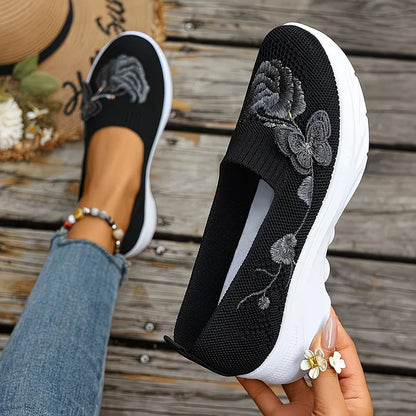 Papillon Embroidered Knit Slip-On