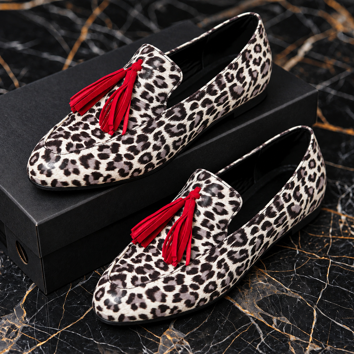 Rouge Safari Tassel Loafers