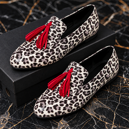 Rouge Safari Tassel Loafers