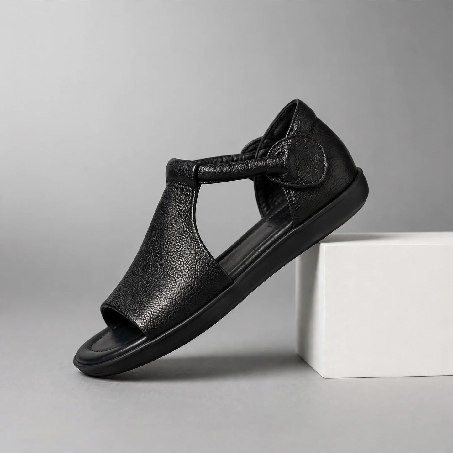 Verlaine T-Strap Leather Sandals