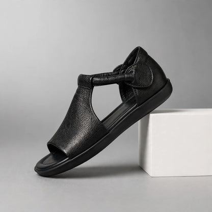 Verlaine T-Strap Leather Sandals