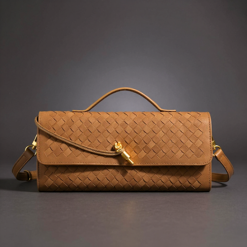 Handwoven Leather Envelope Bag