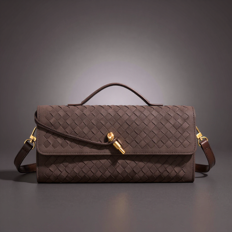 Handwoven Leather Envelope Bag