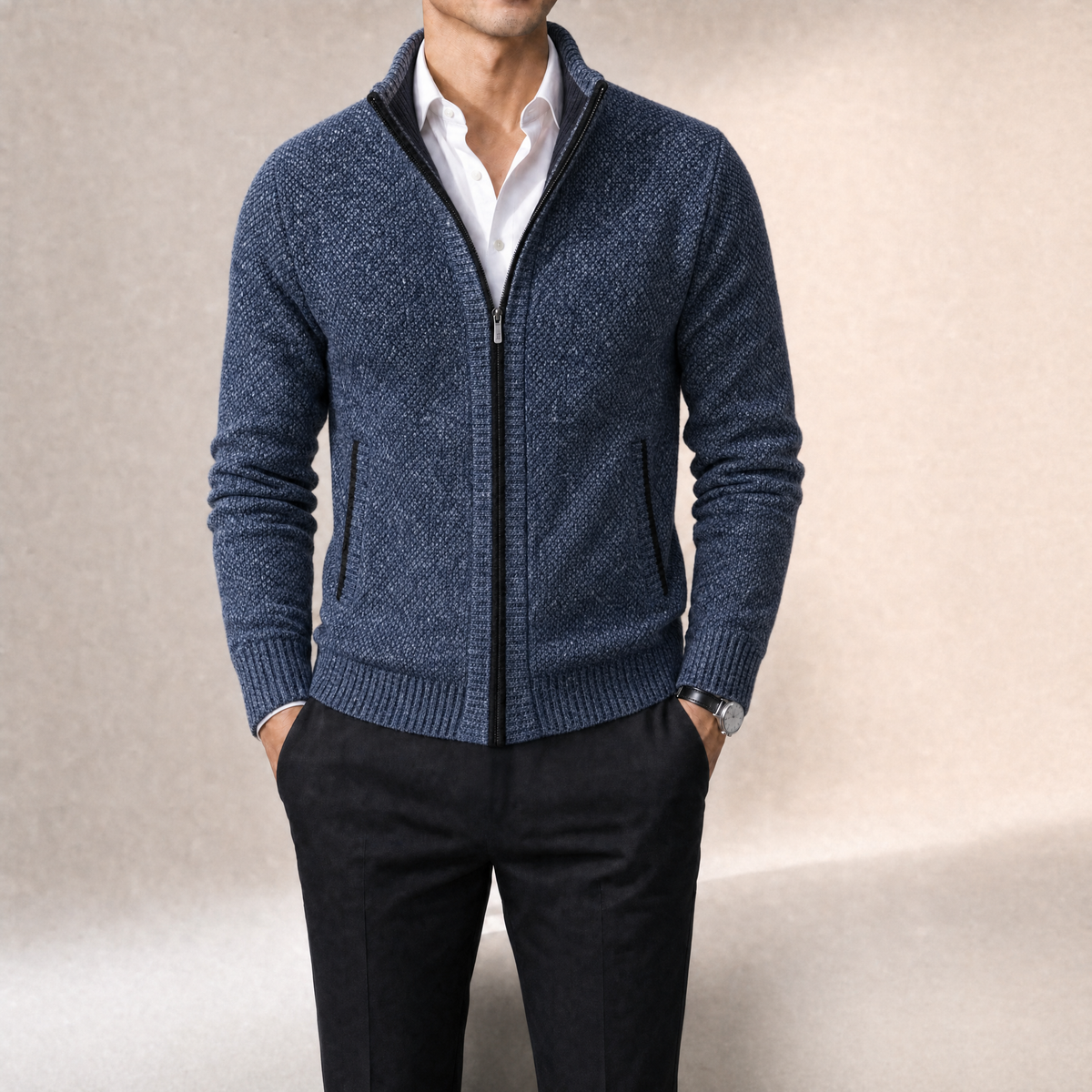 Brera Stand-Collar Cardigan