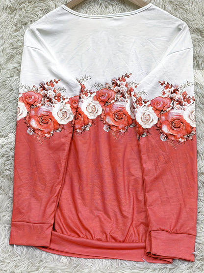 Rosewood Garden Ombré Pullover