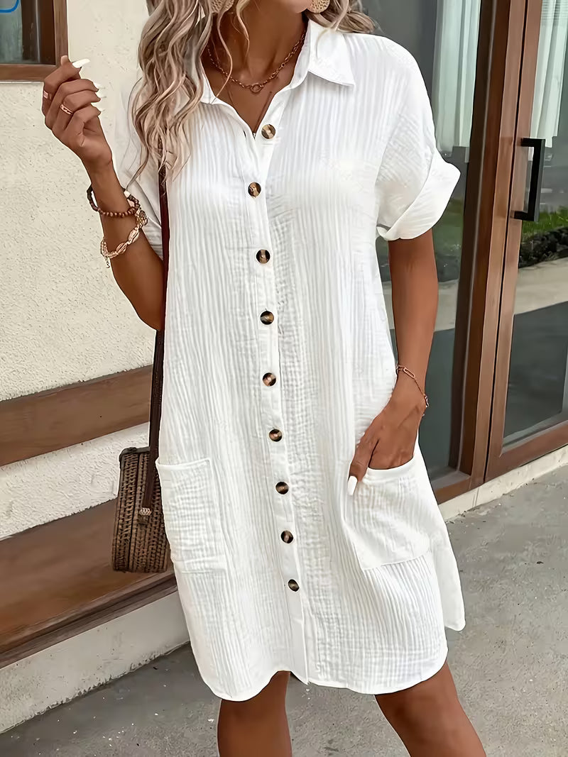 Provence Crinkle Oversized Shirtdress