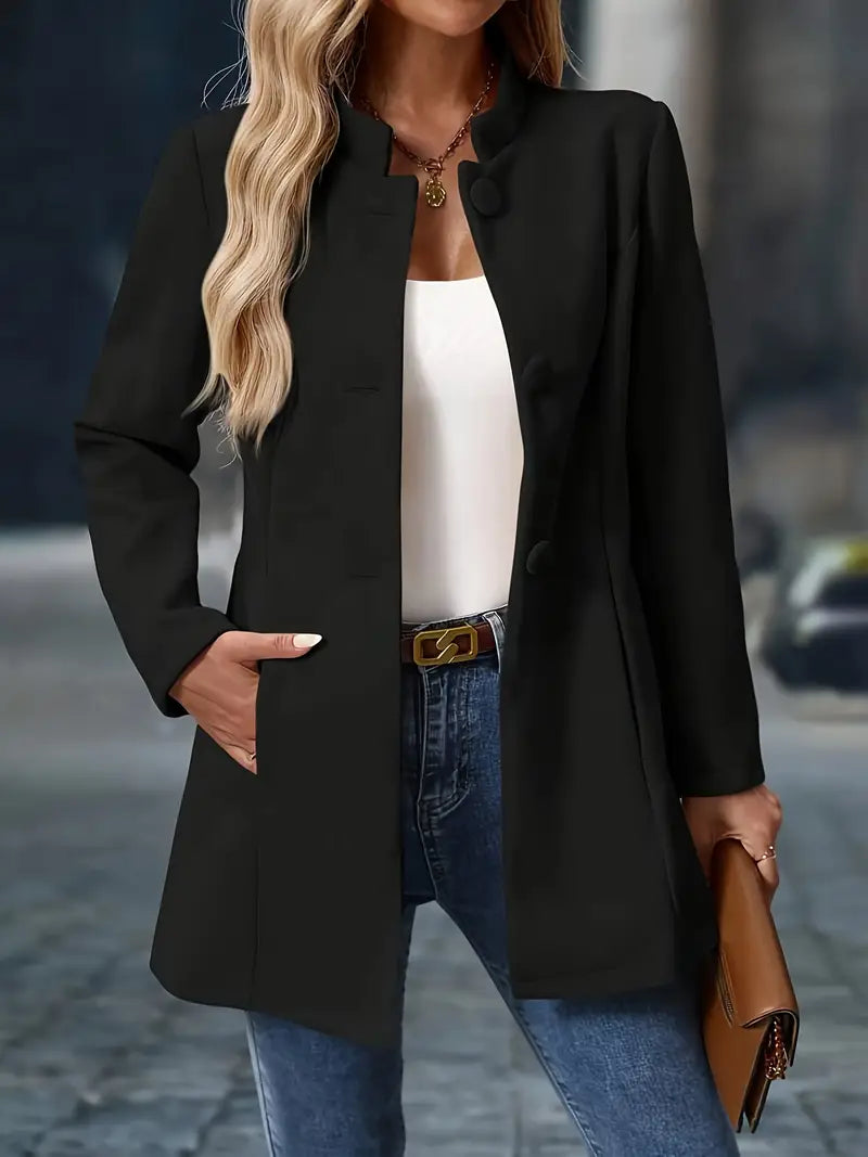 Marchesa Stand-Collar Coat