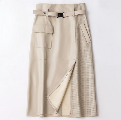 Sienna Buckled Leather Skirt