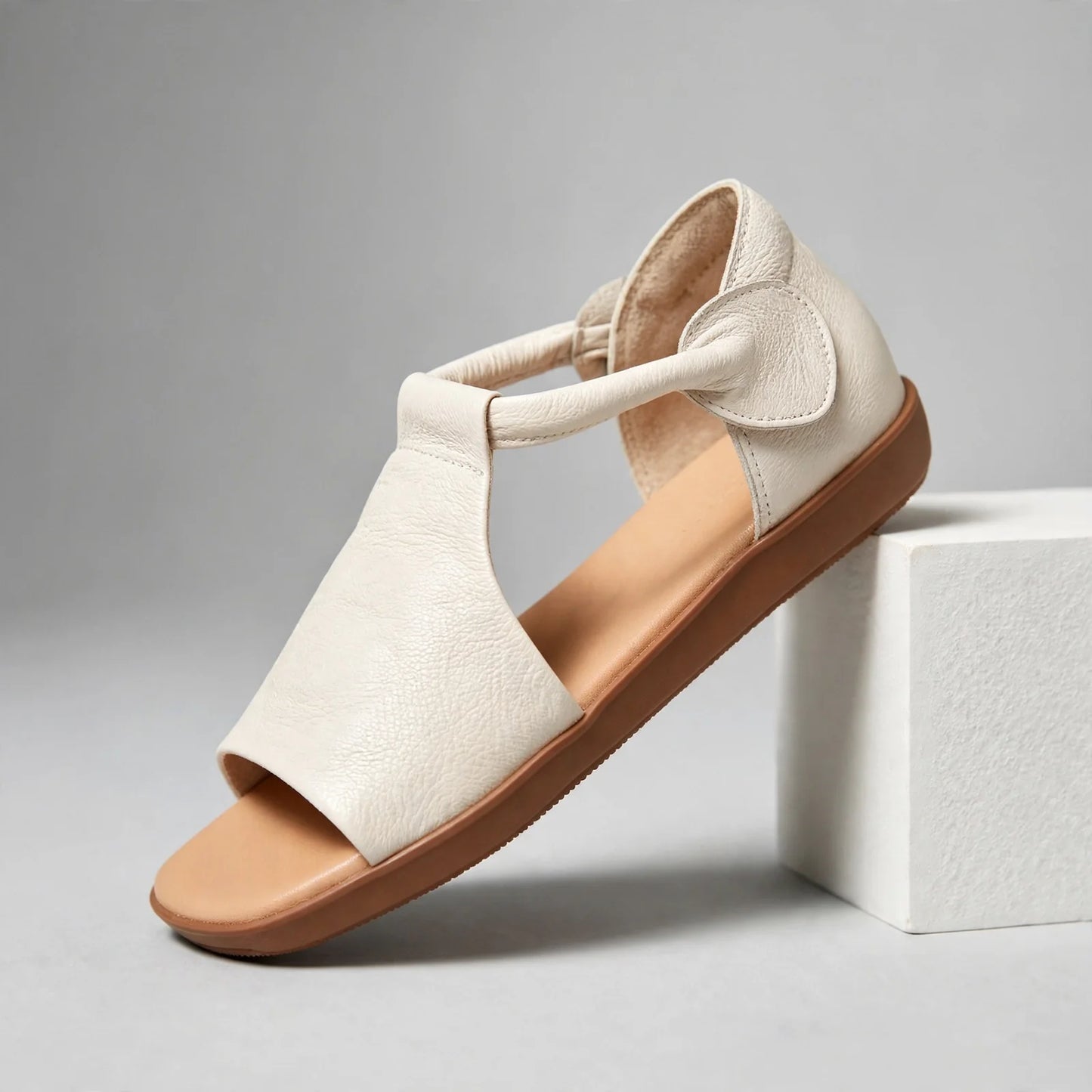 Verlaine T-Strap Leather Sandals