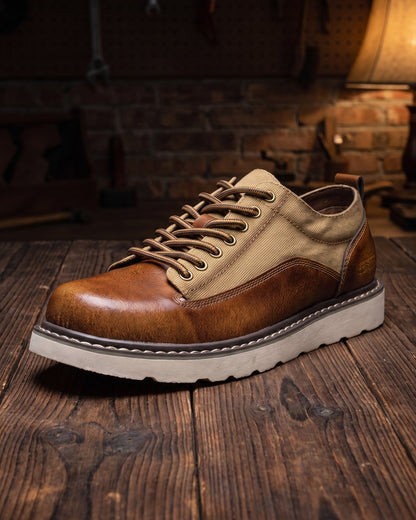 Ashbourne Canvas-Leather Trainer