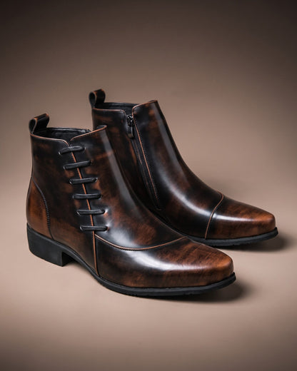 Salvatore Burnished Lace-Up Boot