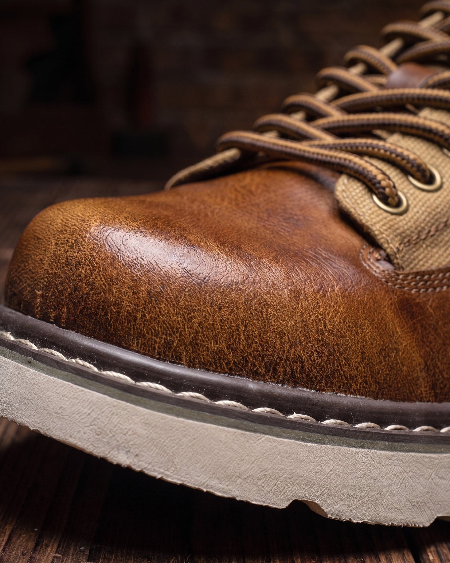 Ashbourne Canvas-Leather Trainer