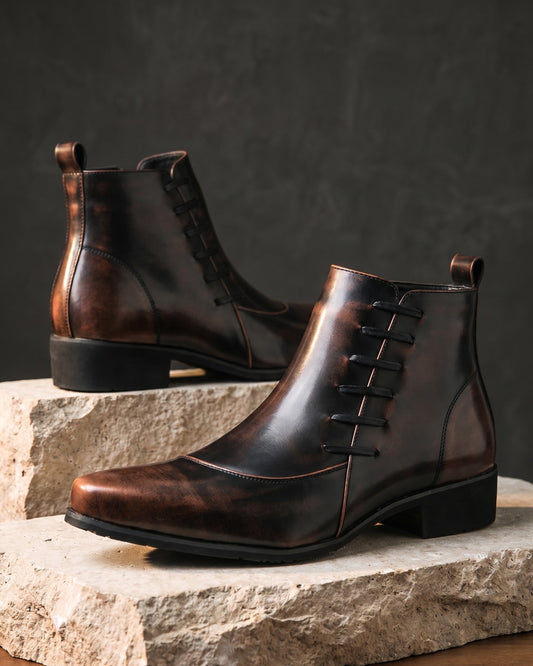 Salvatore Burnished Lace-Up Boot
