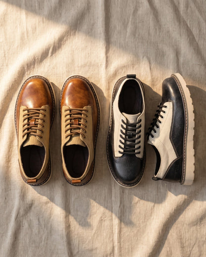 Ashbourne Canvas-Leather Trainer