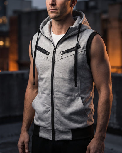 Maddox Sleeveless Zip Hoodie Vest