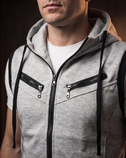 Maddox Sleeveless Zip Hoodie Vest