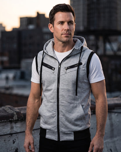 Maddox Sleeveless Zip Hoodie Vest