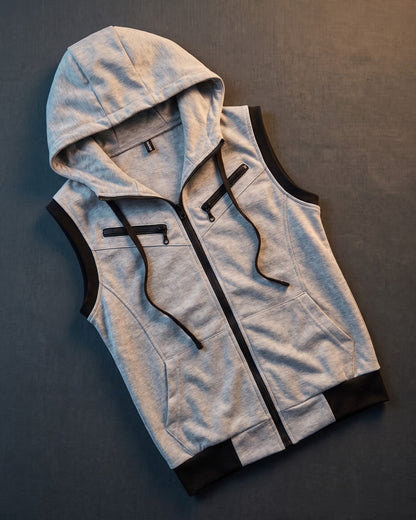 Maddox Sleeveless Zip Hoodie Vest
