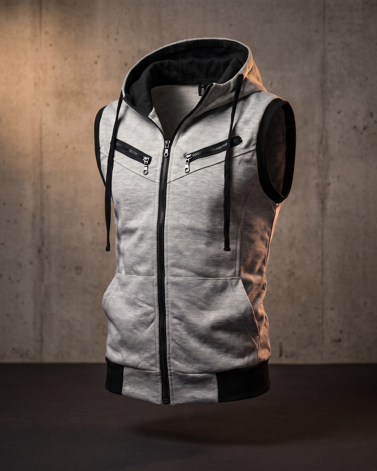 Maddox Sleeveless Zip Hoodie Vest