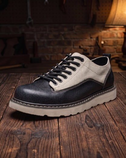 Ashbourne Canvas-Leather Trainer