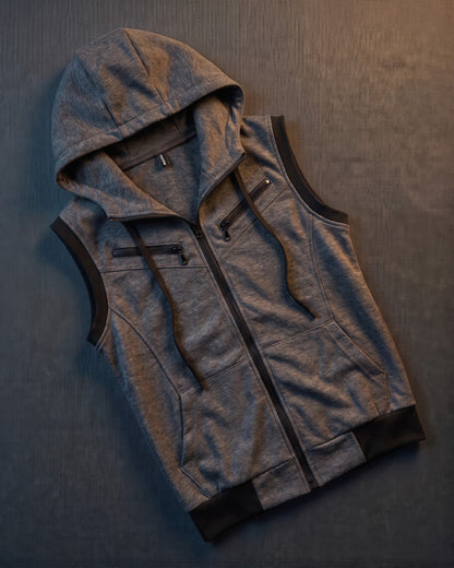 Maddox Sleeveless Zip Hoodie Vest