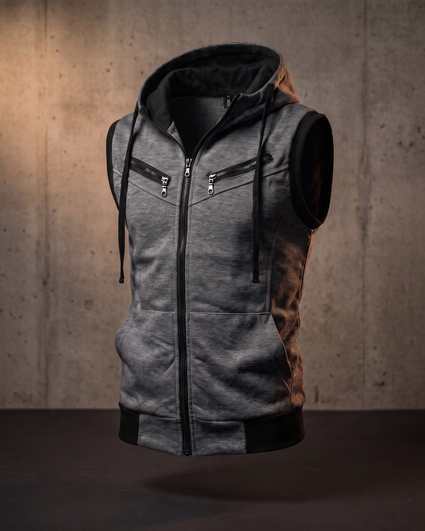 Maddox Sleeveless Zip Hoodie Vest