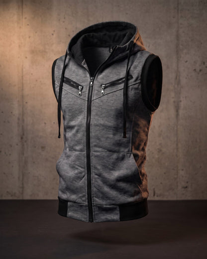 Maddox Sleeveless Zip Hoodie Vest