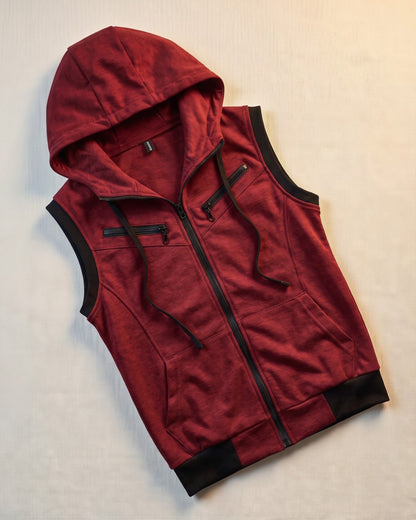 Maddox Sleeveless Zip Hoodie Vest