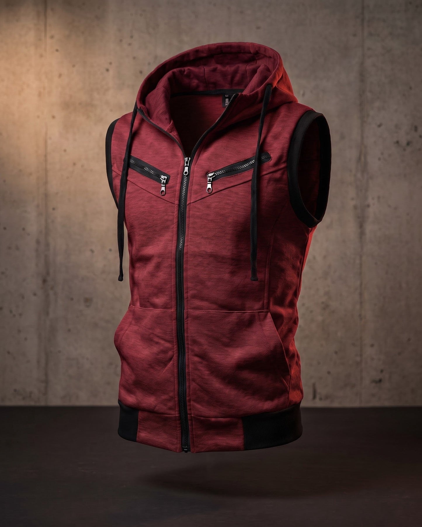 Maddox Sleeveless Zip Hoodie Vest