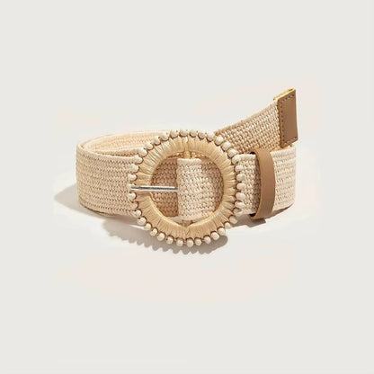 Marais Circle Raffia Belt