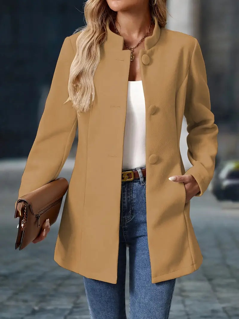 Marchesa Stand-Collar Coat