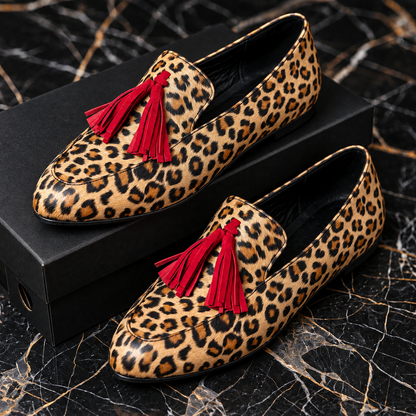 Rouge Safari Tassel Loafers