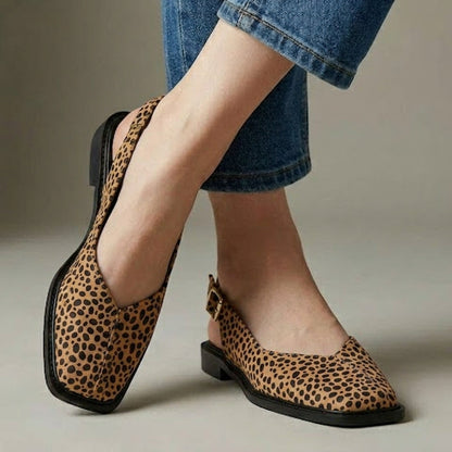 Bordeaux Leather Slingback Flats