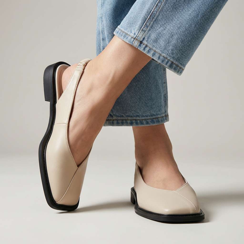Bordeaux Leather Slingback Flats