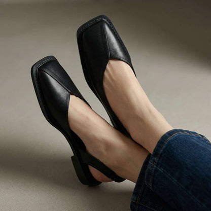 Bordeaux Leather Slingback Flats