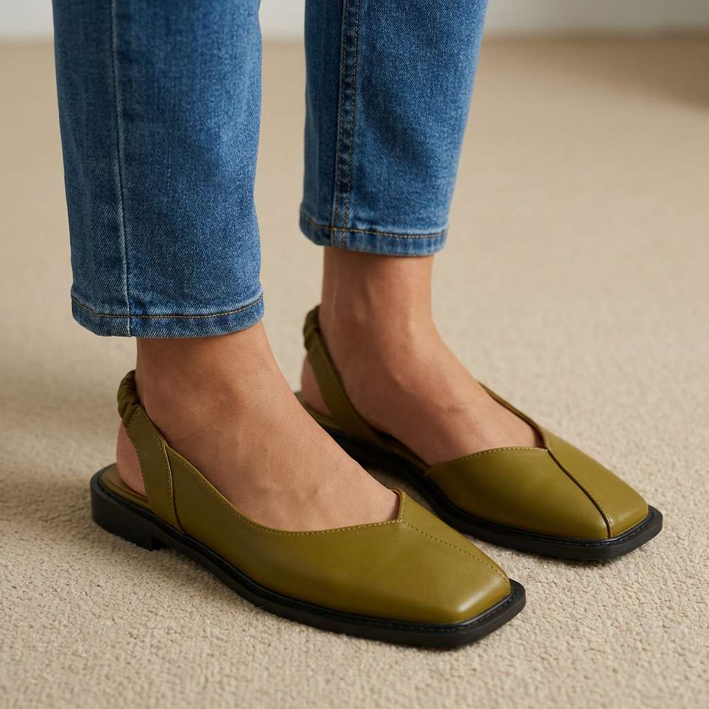 Bordeaux Leather Slingback Flats