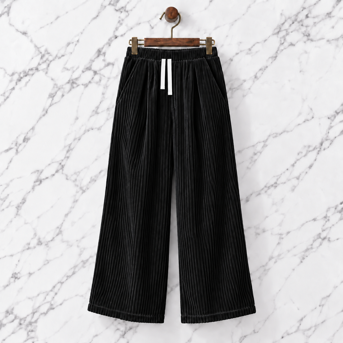 Wide-Leg Corduroy Pants