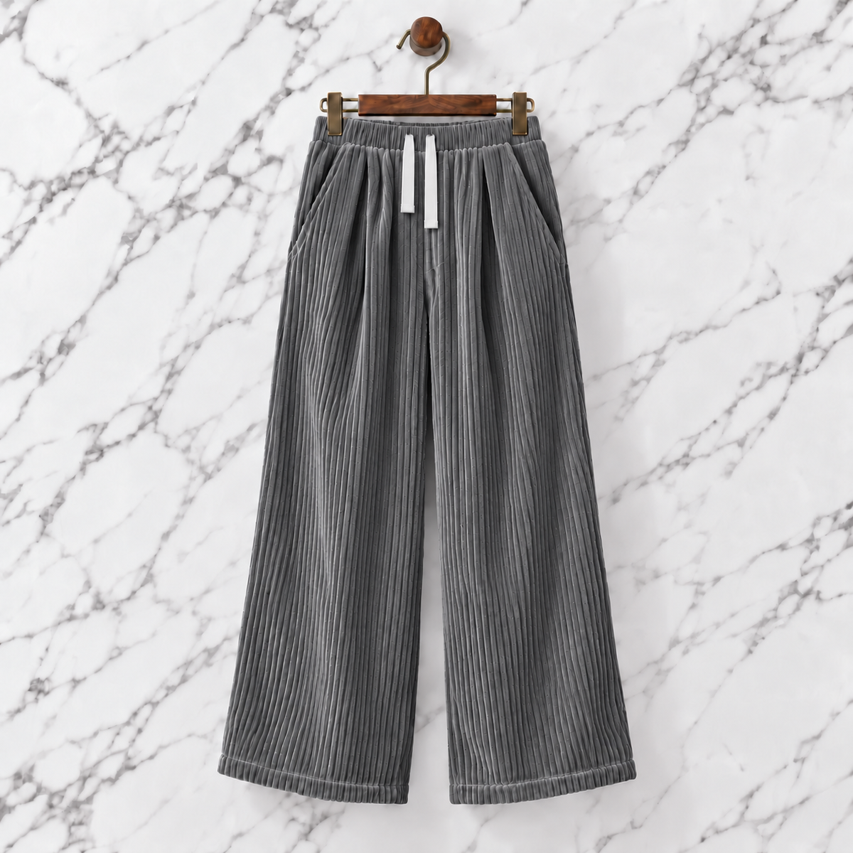 Wide-Leg Corduroy Pants