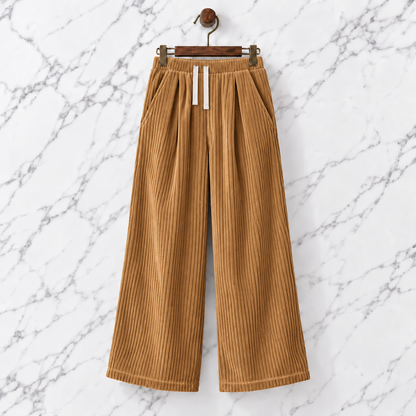 Wide-Leg Corduroy Pants
