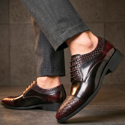 Devereaux Mirror-Vamp Python Toe Derby