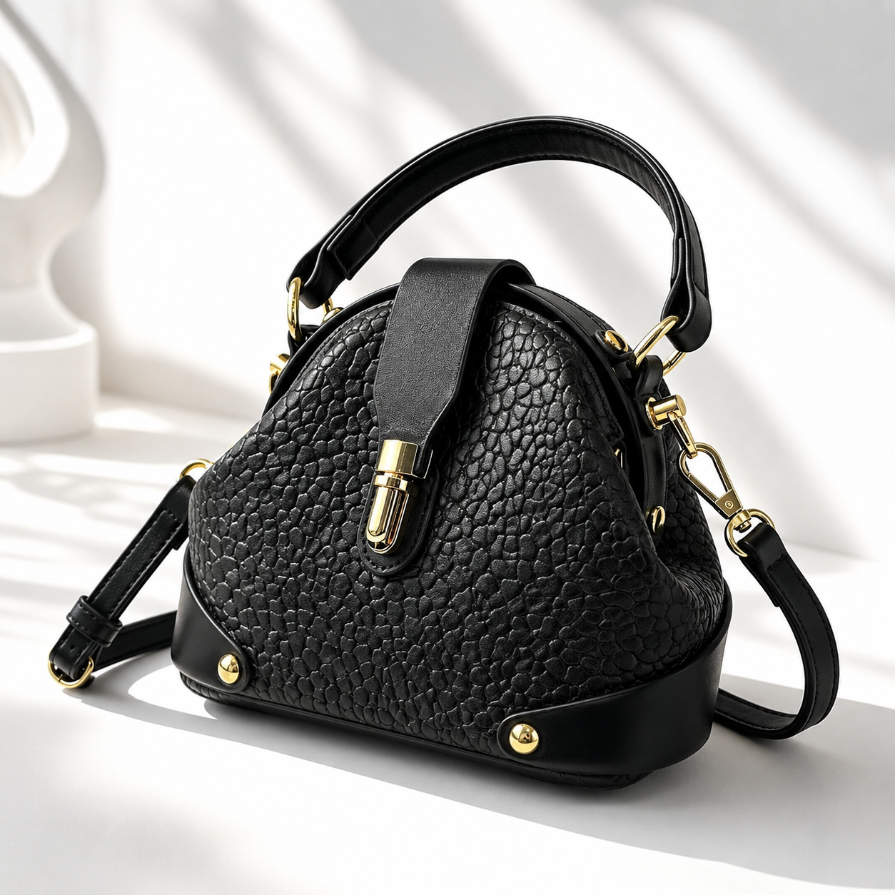 Bellamy Croc-Embossed Dome Bag