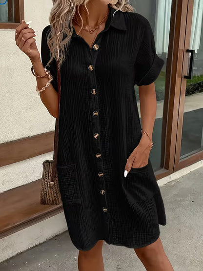 Provence Crinkle Oversized Shirtdress
